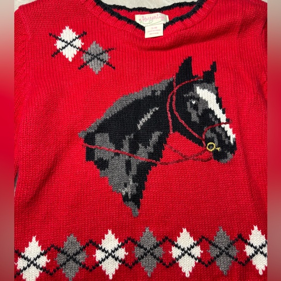 Hartstrings Vintage Red Horse Sweater - Picture 2 of 3